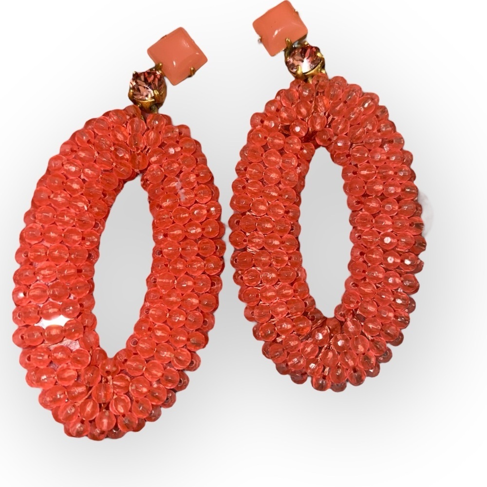 172 J.Crew Wild Coral Crystal Earrings